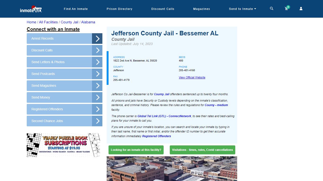 Jefferson County Jail - Bessemer AL - Inmate Locator - Bessemer, AL
