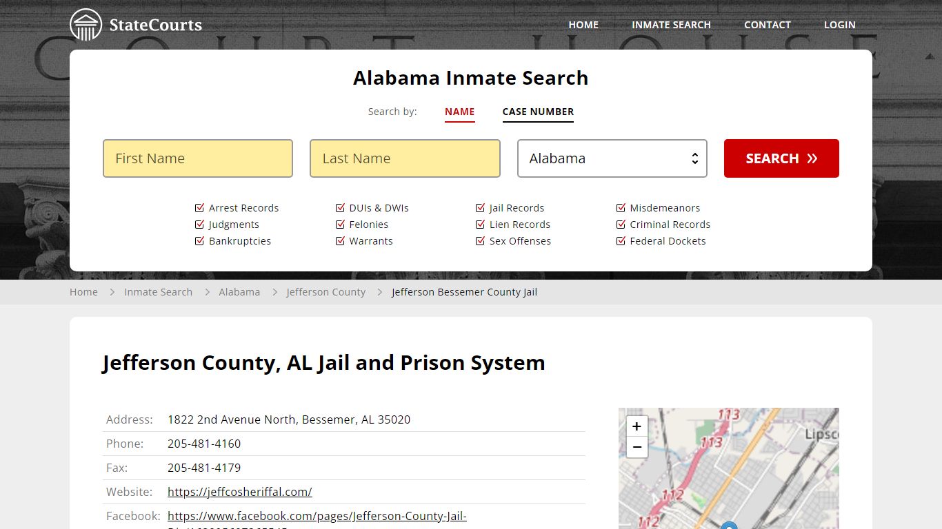 Jefferson Bessemer County Jail Inmate Records Search, Alabama - StateCourts