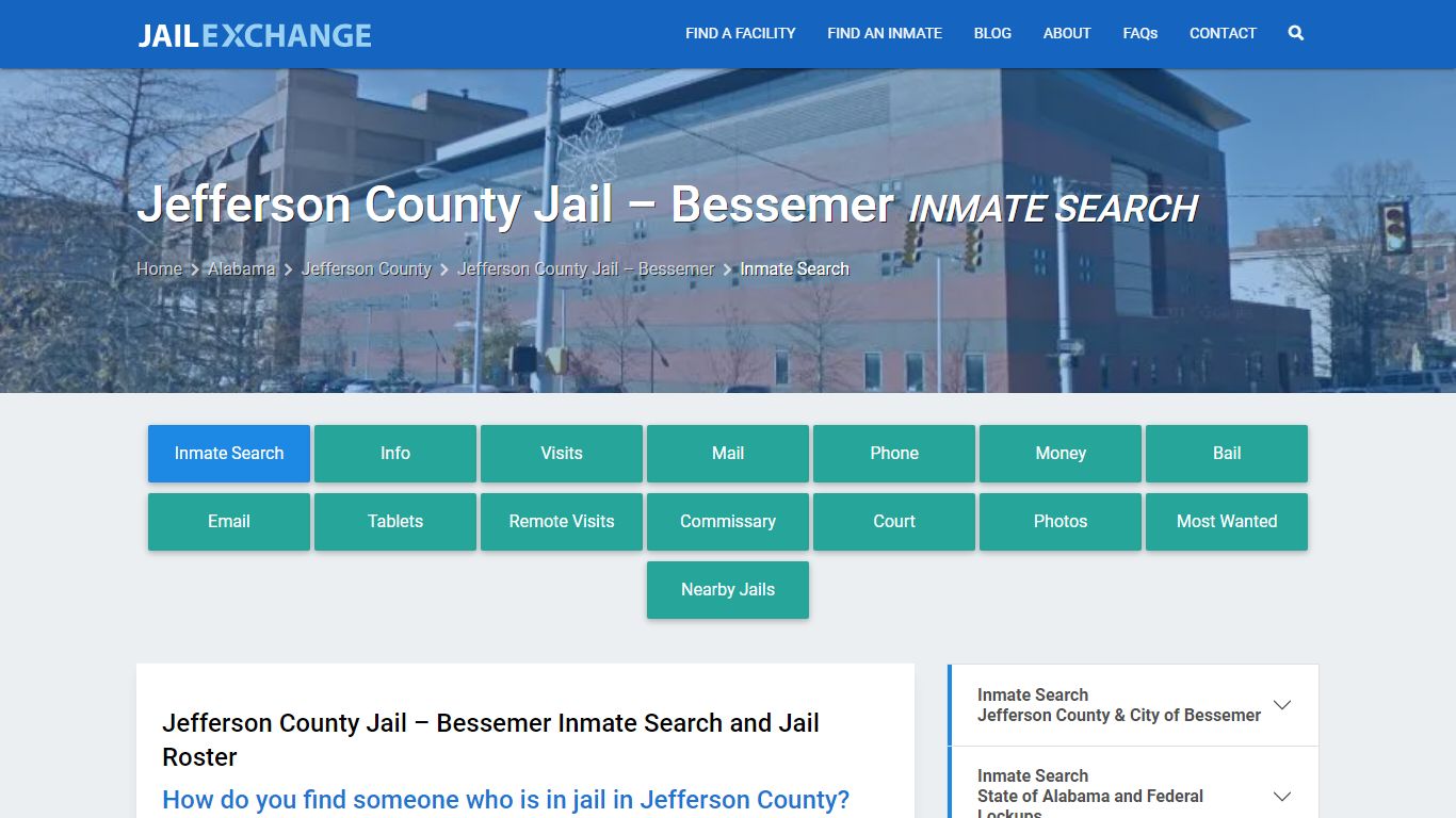 Jefferson County Jail – Bessemer Inmate Search - Jail Exchange